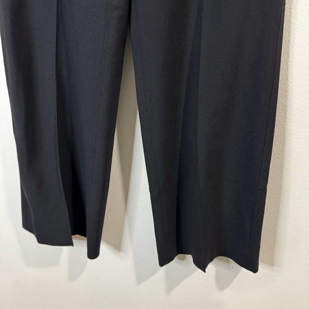 Banana Republic Pants 8 Martin Fit Black Wool Stretch Wide Leg Pleated Career - Picture 4 of 11